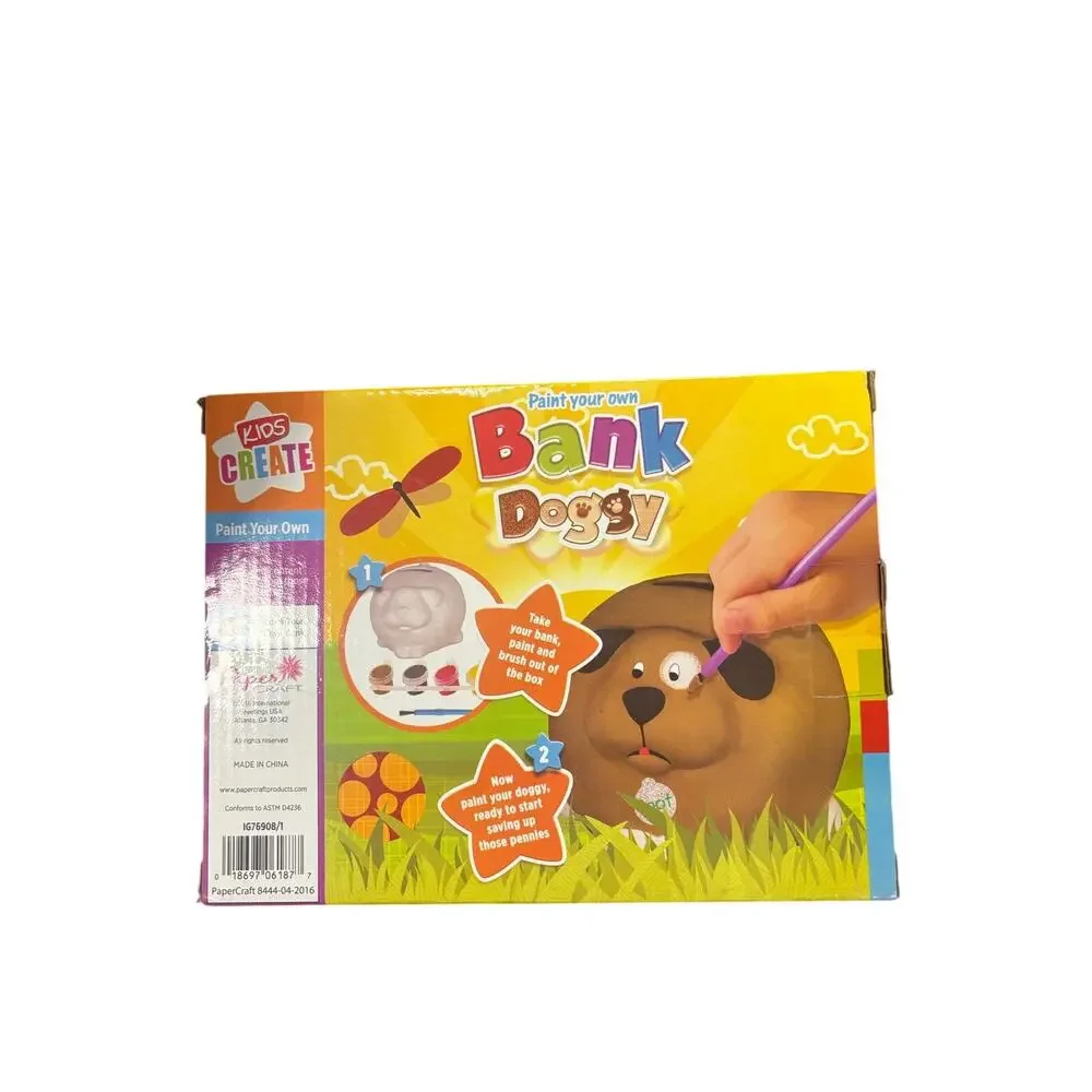 Paint your own bank doggie dog version ages 8 up sealed and unopened super cute